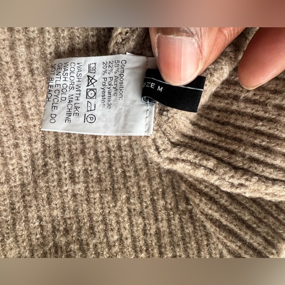 Oversized Cozy Tan Turtleneck Sweater - Picture 7 of 7